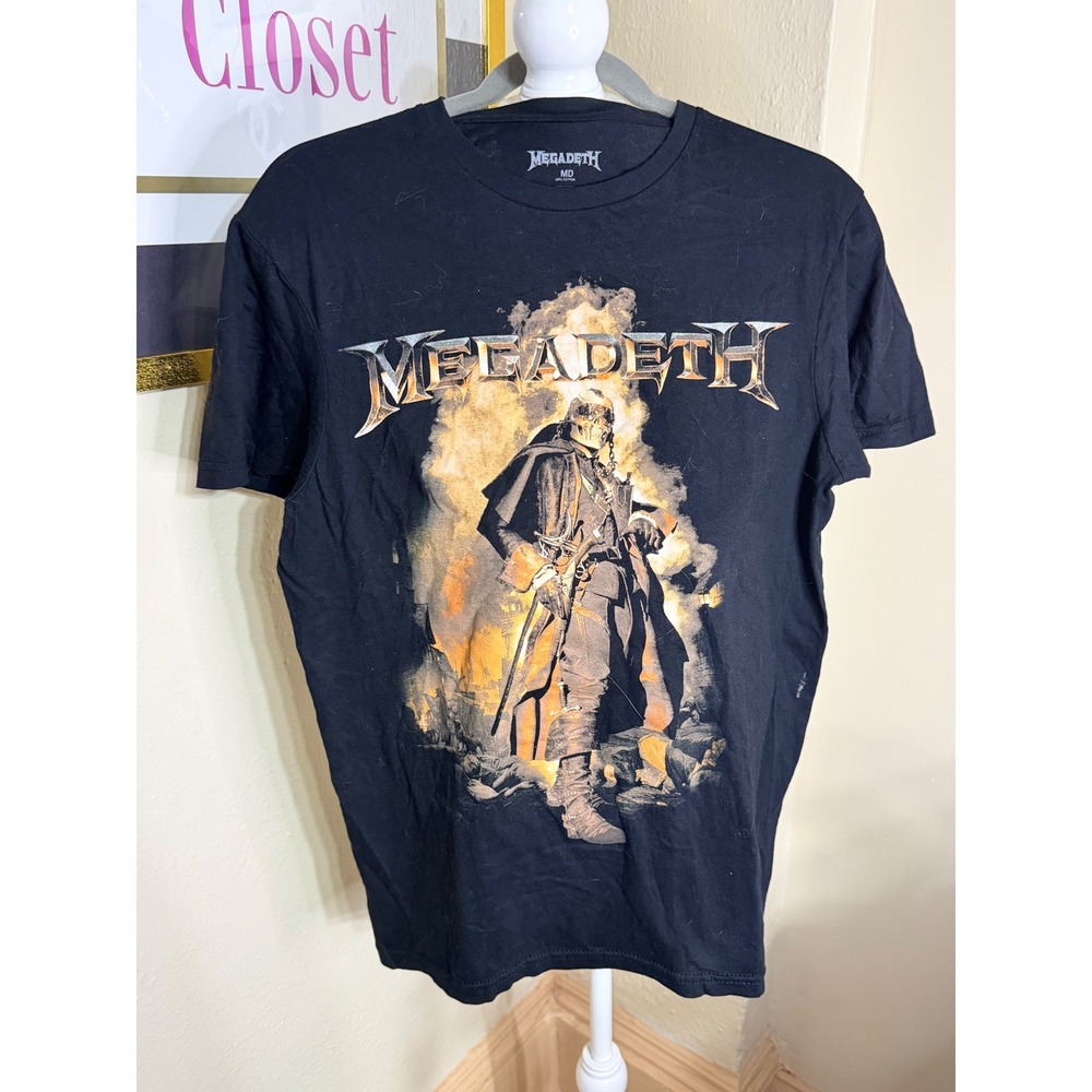 Megadeth The Sick The Dying And The Dead Band T-Shirt Black Mens Medium MD Lyric